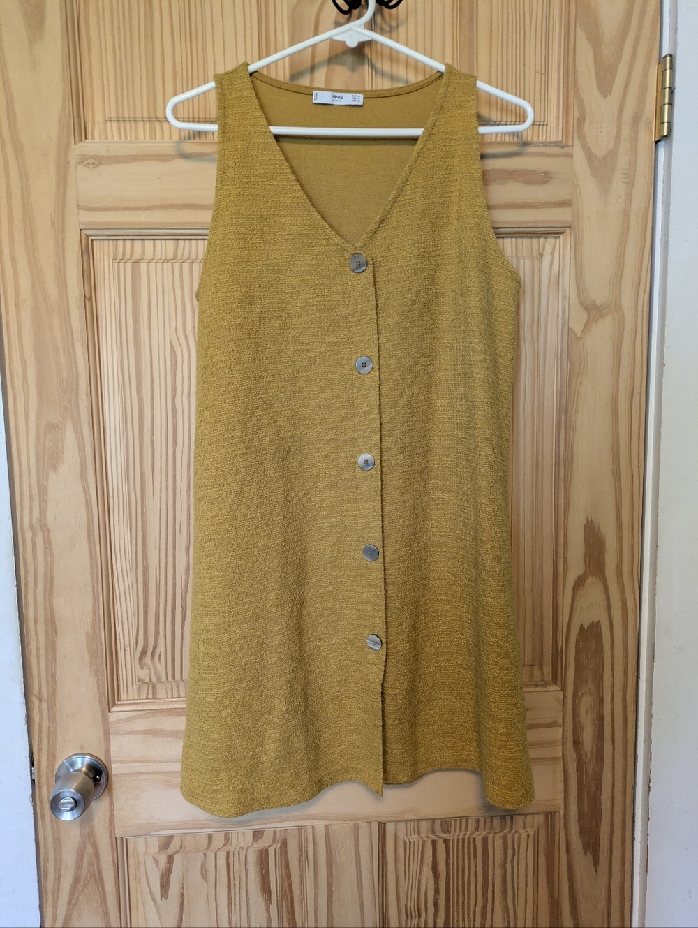 Jumper Dress, Mustard With Buttons